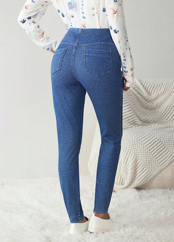 Синие демисезонные джеггинсы SHEIN