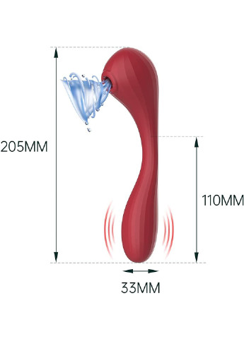 Вакуумный вагинально-клиторальный стимулятор Bobi Red, управление со смартфона Magic Motion (254150724)