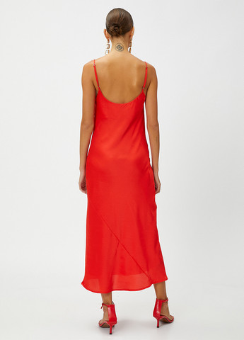 Красное вечернее платье платье-комбинация KOTON однотонное