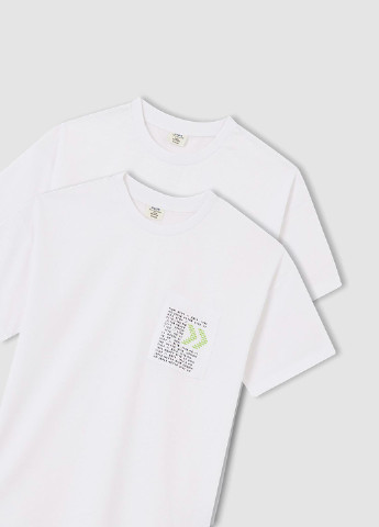 Біла літня футболка(2шт) DeFacto