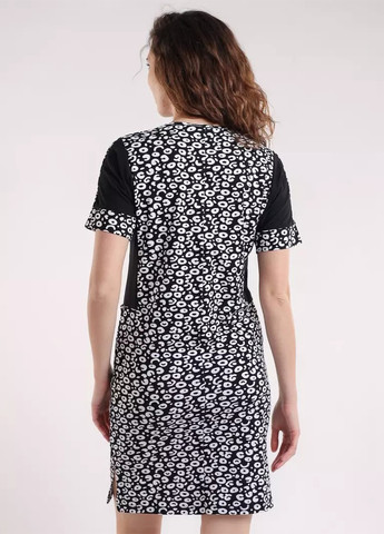 Чорно-білий кежуал сукня сукня-футболка BBL в горошок
