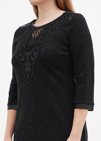 Темно-сіра кежуал сукня а-силует Sassofono меланжева