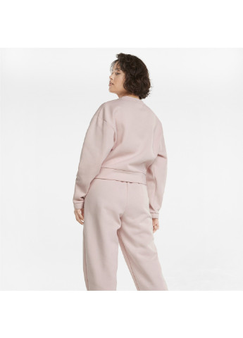 Спортивный костюм Loungewear Women's Tracksuit Puma однотонный розовый хлопок, полиэстер, эластан