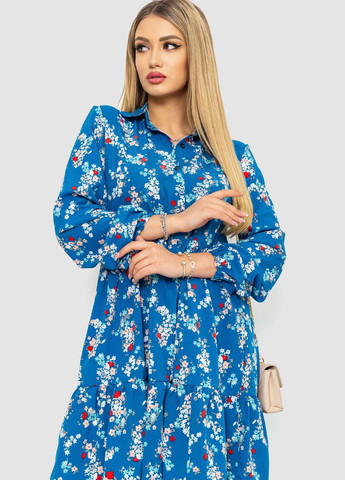 Синее кэжуал платье а-силуэт Ager с цветочным принтом
