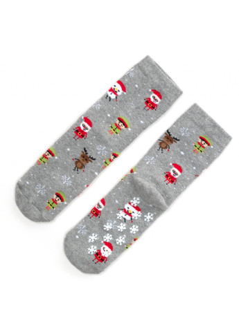 Шкарпетки махрові з оленями (23394-4-gray) Bross (251770740)