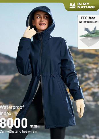 Темно-синя демісезонна куртка куртка-пальто SHEIN