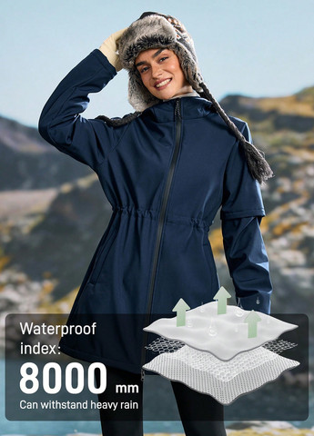 Темно-синя демісезонна куртка куртка-пальто SHEIN