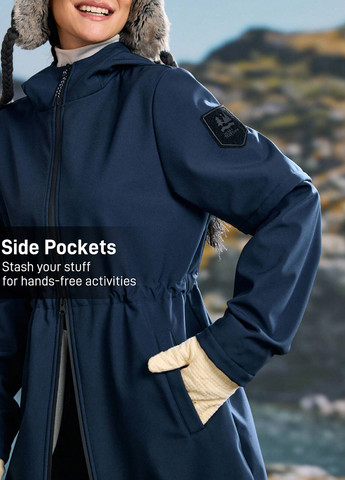 Темно-синя демісезонна куртка куртка-пальто SHEIN