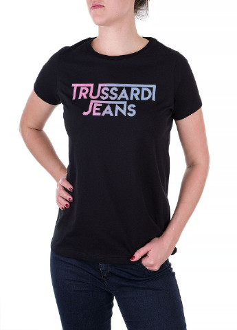 Черная летняя футболка Trussardi Jeans