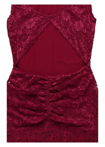 Темно-червона кежуал сукня кльош, з відкритою спиною Swing з квітковим принтом