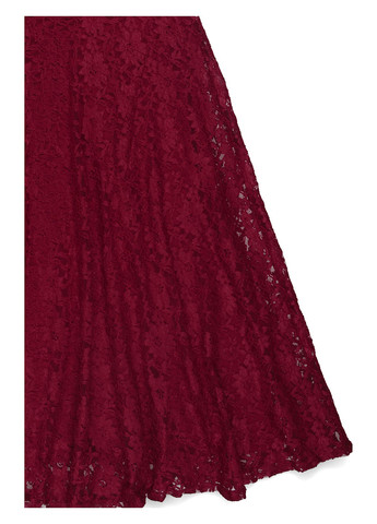 Темно-червона кежуал сукня кльош, з відкритою спиною Swing з квітковим принтом