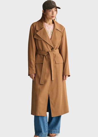 Коричневое демисезонное Пальто однобортное Gant