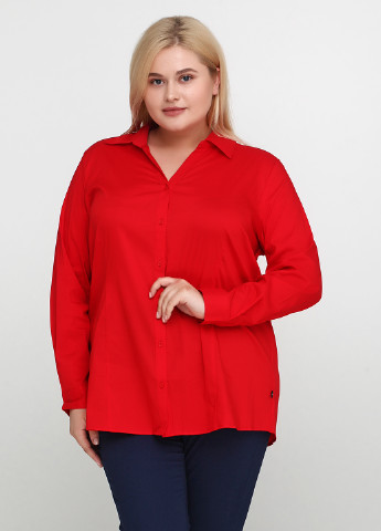 Красная кэжуал рубашка однотонная Adia Fashion