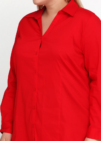 Красная кэжуал рубашка однотонная Adia Fashion