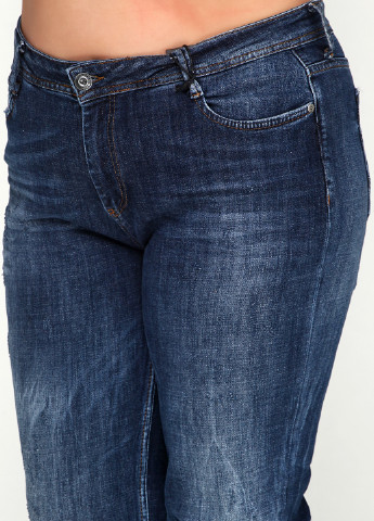 Темно-синие демисезонные прямые джинсы Woox