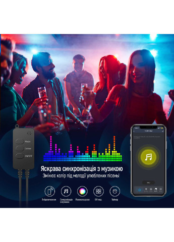 Гирлянда Smart LED RGB WiFi+Bluetooth 10M 60LED IP65 (CW-GS-60L10UMC) Colorway (254593621)