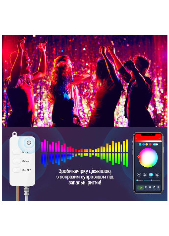 Гирлянда Smart LED RGB WiFi+Bluetooth 10M 60LED IP65 (CW-GS-60L10UMC) Colorway (254593621)