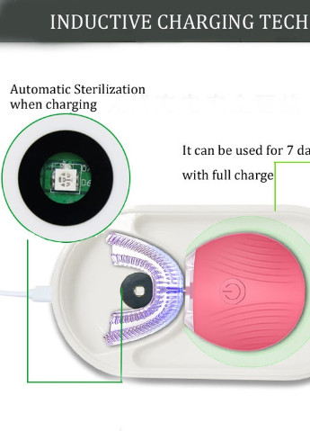 Ультразвукова Електрична Зубна Щітка з Автоматичною Стерилізацією Рожева BeWhite Умная электрическая зубная щетка (249977185)