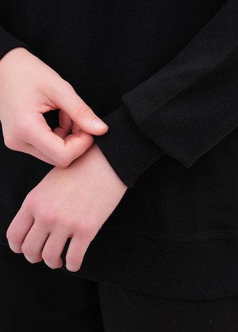 Чорний світшот EQUILIBRI однотонний без декору (355383098)