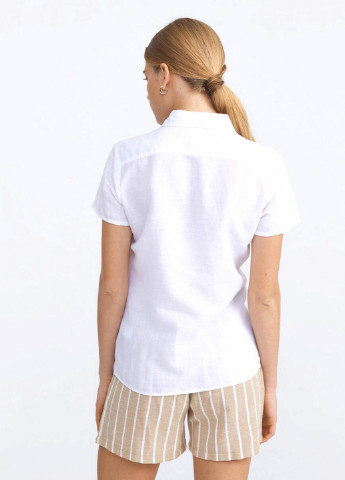 Белая кэжуал рубашка однотонная Xint