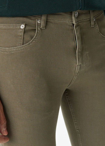 Хаки демисезонные слим джинсы Lacoste