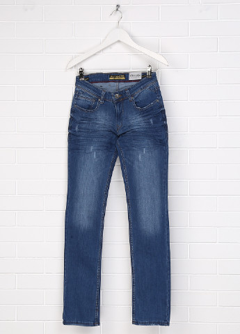 Голубые демисезонные прямые джинсы Murratto