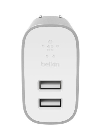 Сетевое зарядное устройство Belkin BOOST^CHARGE DUAL USB-24W/4.8A, Silver (F7U049VFSLV) серое