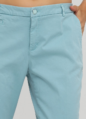 Светло-бирюзовые кэжуал демисезонные укороченные, зауженные брюки United Colors of Benetton