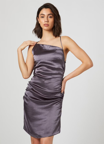 Фиолетовое коктейльное платье с открытой спиной About You однотонное