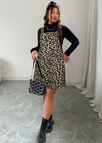 Демисезонный женский сарафан SHEIN леопардовый