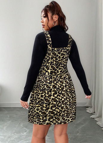 Демисезонный женский сарафан SHEIN леопардовый