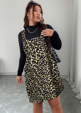 Демисезонный женский сарафан SHEIN леопардовый