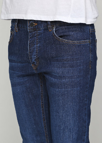 Синие демисезонные прямые джинсы Prada