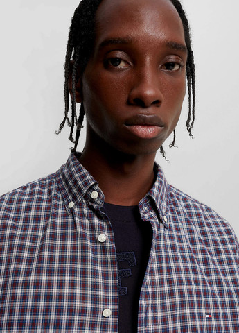 Синяя кэжуал рубашка в клетку Tommy Hilfiger