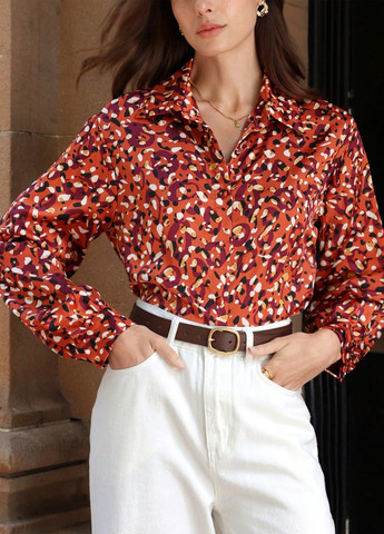 Терракотовая блуза SHEIN