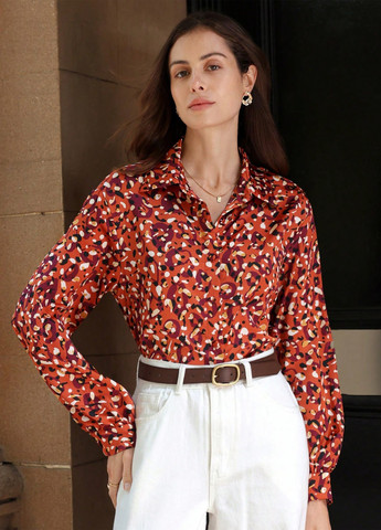 Терракотовая блуза SHEIN