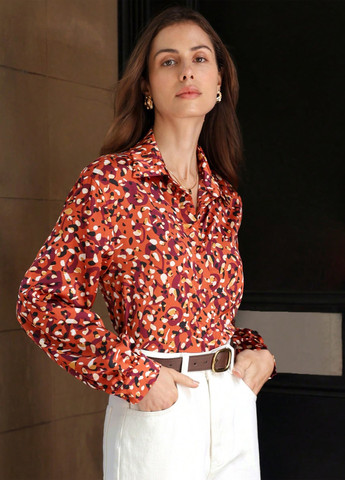 Терракотовая блуза SHEIN