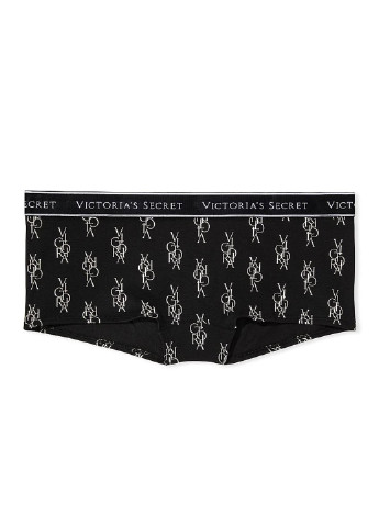 Труси Victoria's Secret трусики-шорти логотипи чорні повсякденні трикотаж, бавовна