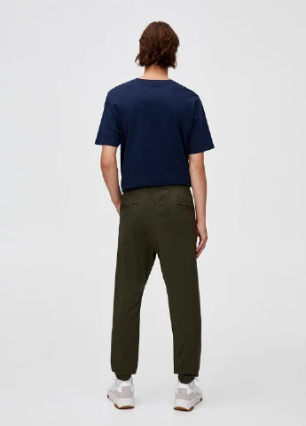 Темно-зеленые джинсовые демисезонные джоггеры брюки Pull & Bear