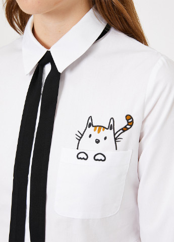 Молочная кэжуал рубашка кошки KOTON