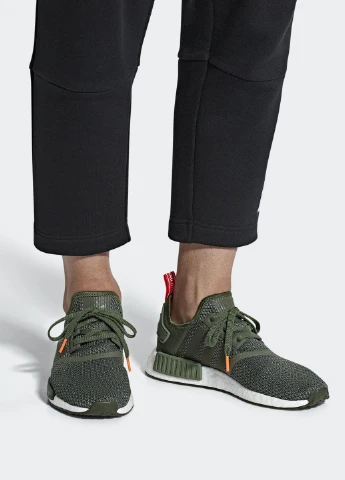 Оливковые (хаки) демисезонные кроссовки adidas NMD