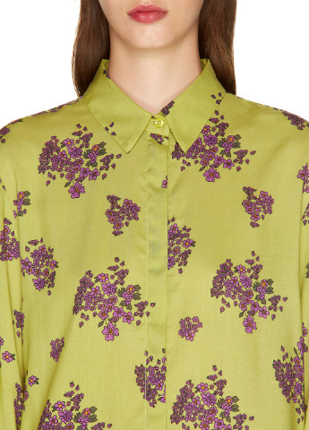 Салатовая кэжуал рубашка с орнаментом United Colors of Benetton