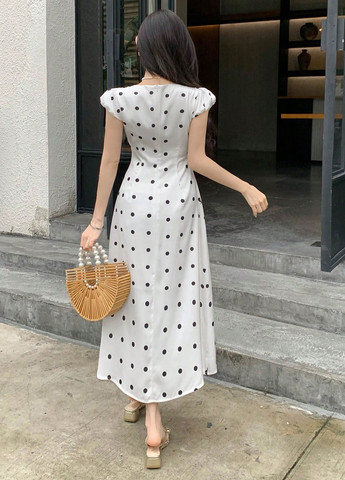 Білий кежуал сукня а-силует SHEIN в горошок