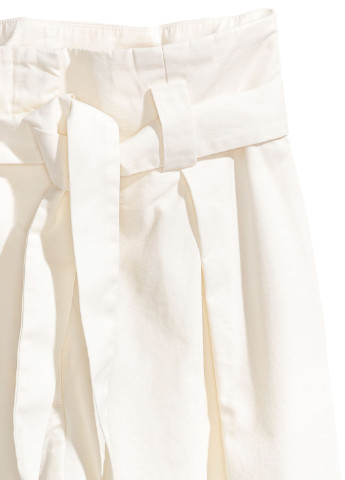 Белые кэжуал летние прямые брюки H&M