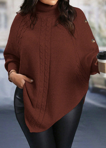 Коричневый демисезонный свитер SHEIN