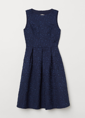 Синее кэжуал платье бэби долл H&M фактурное