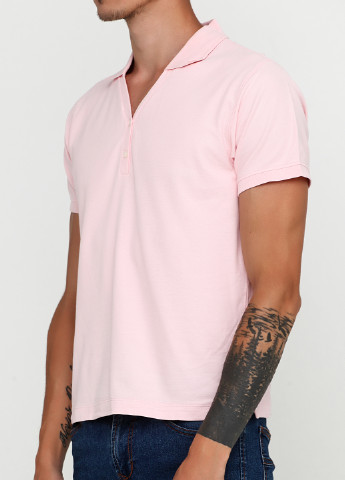 Розовая футболка-поло для мужчин John Devin однотонная