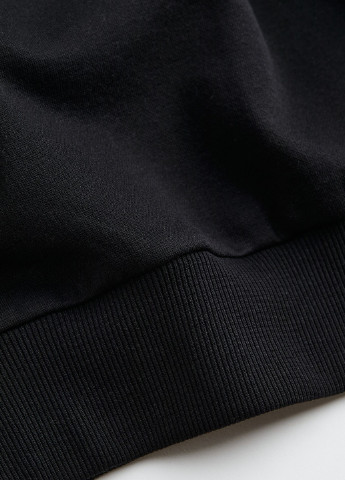 Свитшот H&M - крой однотонный черный кэжуал - (255872055)