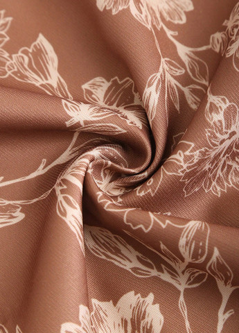 Коричневая кэжуал цветочной расцветки юбка SHEIN а-силуэта (трапеция)