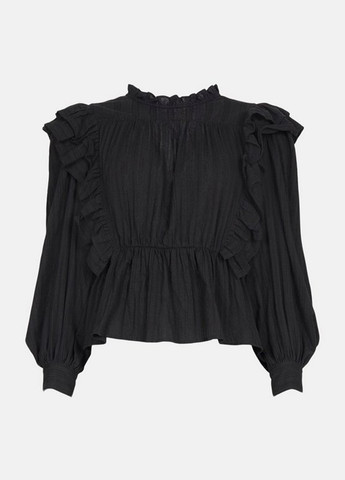 Черная демисезонная блуза с баской Boohoo